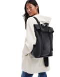 [PASQ] PASQ double clip roll top backpack in black No Size BLACK