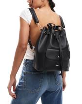 ASOS DESIGN soft backpack with zip front pocket in black ASOS