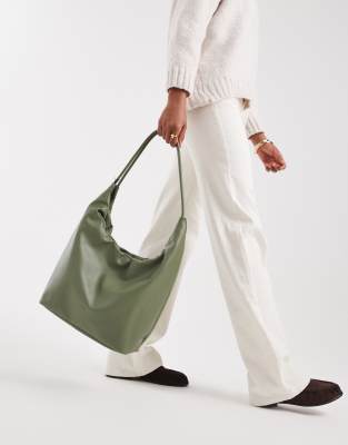 PASQ PASQ drawstring slouch tote bag in green
