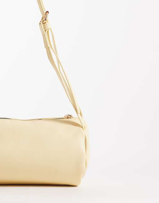 PASQ dual strap barrel bag in butter yellow, 3 of 4