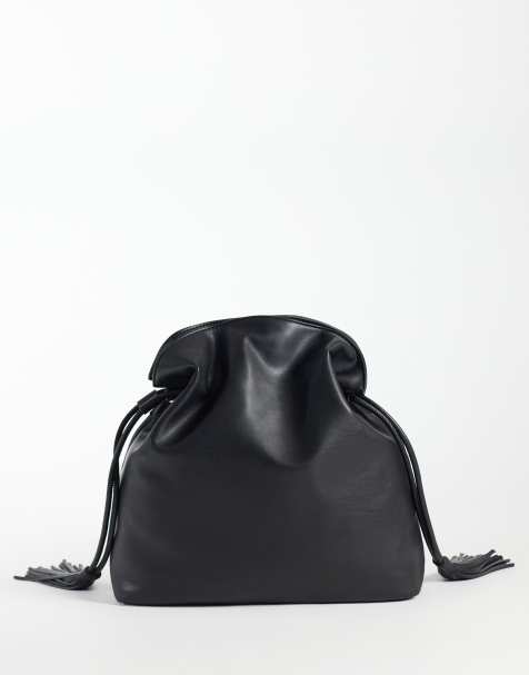 PASQ duża torebka crossbody ze ściągaczem w czerni - view 1