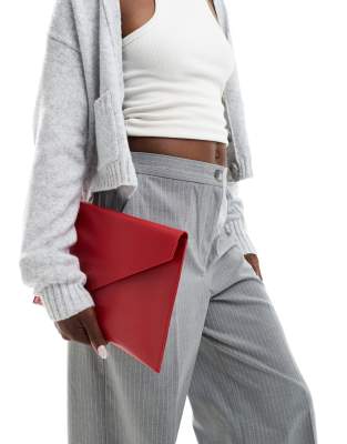 envelope clutch bag in bright red