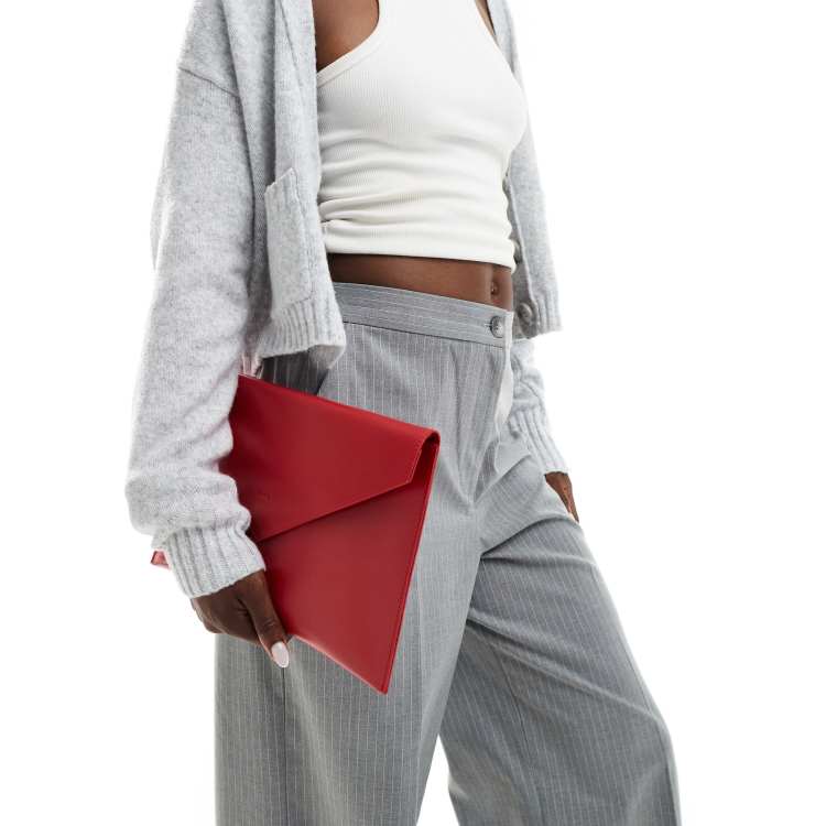 PASQ envelope clutch bag in bright red