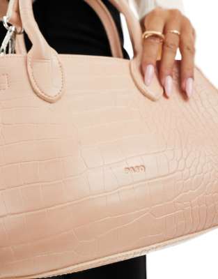 Pasq Faux Croc Grab Bag In White