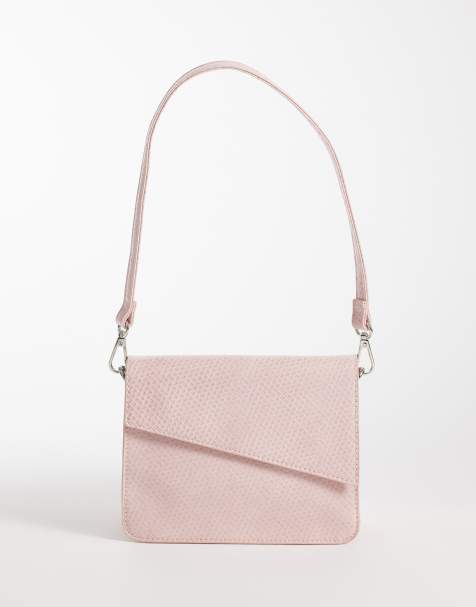 PASQ faux reptile cross body bag in pink - view 1