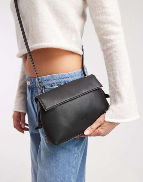 PASQ flap-over crossbody bag in black - view 1
