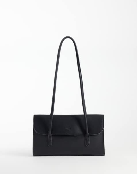PASQ flap over shoulder bag in black - view 1