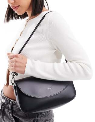 Pasq Flap-over Shoulder Bag With Rope Detail In Black