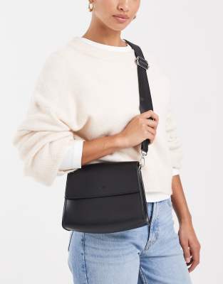 PASQ PASQ flapover classic crossbody bag in black