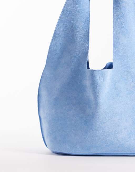 PASQ - Grand cabas incurvé souple avec pochette intérieure - Bleu vif, 3 de 4