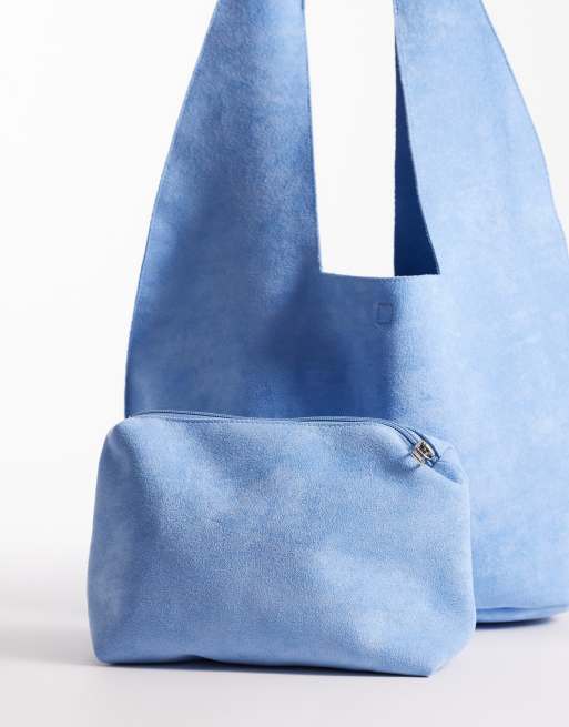 PASQ - Grand cabas incurvé souple avec pochette intérieure - Bleu vif, 4 de 4