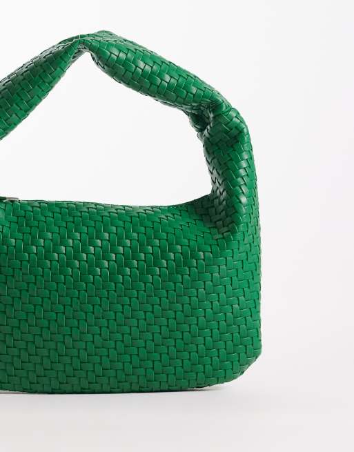PASQ – Grön, vävd, slouchy handväska, 3 av 4