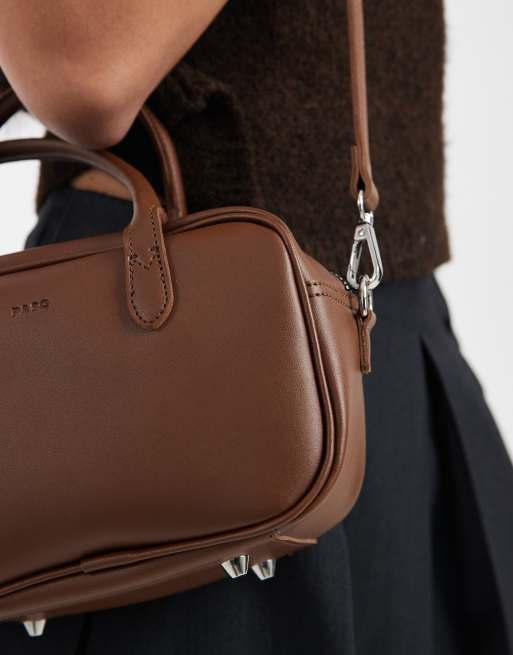 PASQ – Kleine Handtasche in Braun mit Henkel und Umhängeriemen, 3 von 4