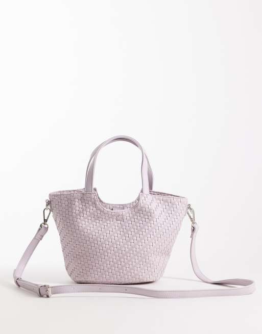 PASQ – Kleine Tasche in blassem Lavendel mit u-förmigem Detail und Umhängeriemen, 3 von 4