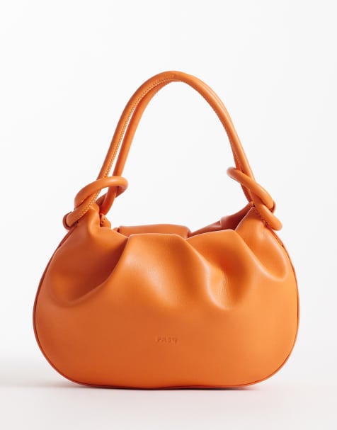 PASQ knot detail purse in orange - view 1