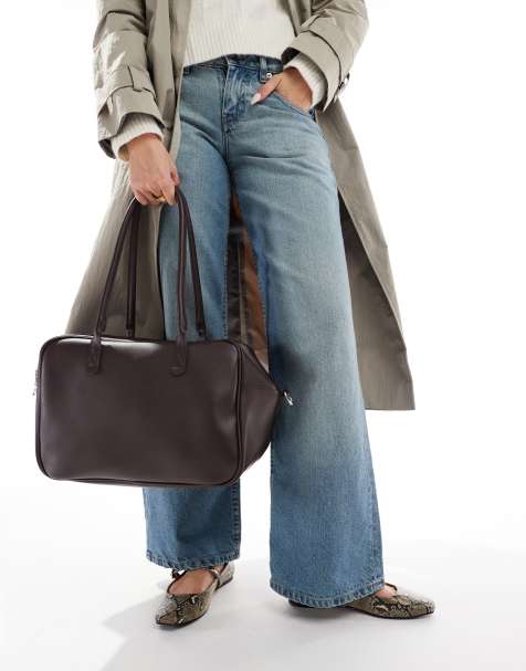 PASQ large box bag in brown - view 1