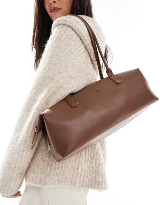 PASQ long shoulder bag in brown 