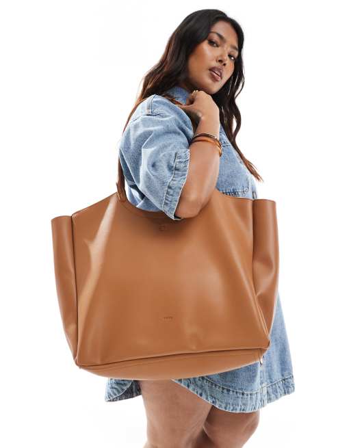 PASQ - Maxi borsa extra larga oversize color cuoio