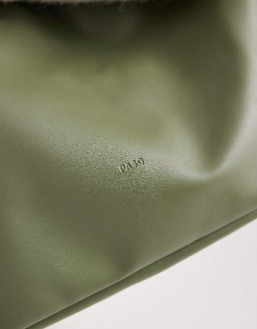 PASQ - Maxi borsa verde con coulisse, 4 di 4