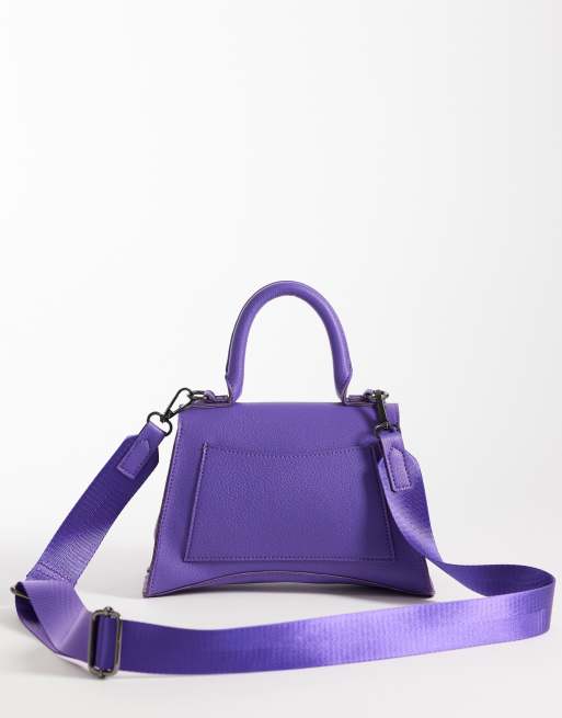 PASQ – Mini-Handtasche in Ultraviolett mit abgerundetem Boden und Umhängeriemen, 4 von 4
