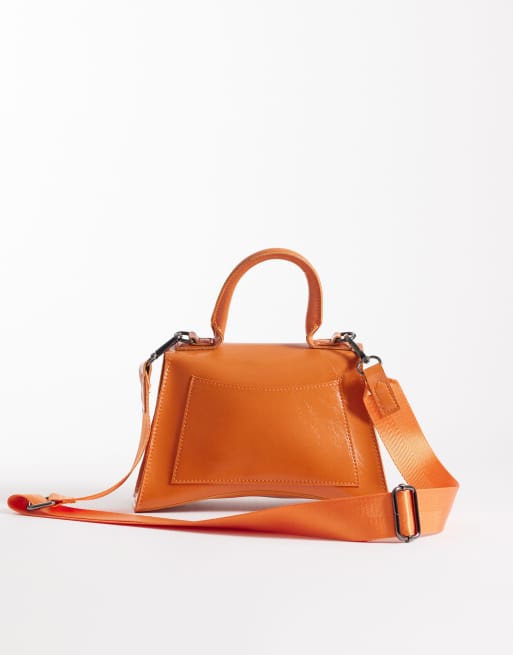 PASQ - Mini sac à main avec base incurvée et bandoulière - Orange, 2 de 4