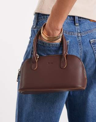 PASQ - Mini sac à main avec deux anses - Marron foncé-Brown