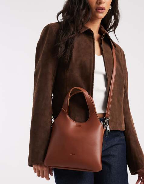 PASQ - Mini sac bandoulière plat - Marron - view 1