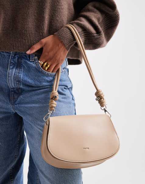 PASQ mini saddle bag in beige - view 1