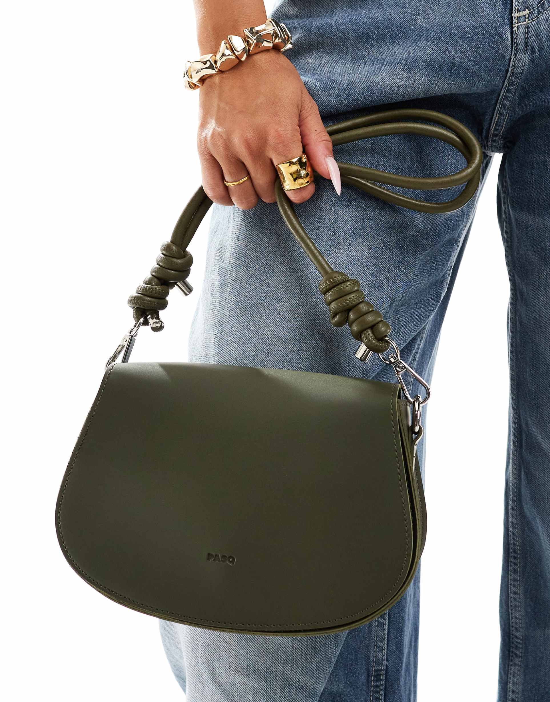 pasq mini saddle bag in olive green