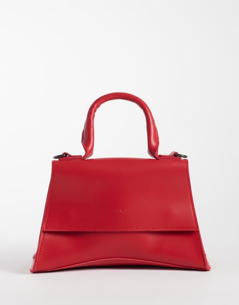 PASQ mini torba z zaokrąglonym dołem i górnym uchwytem, z paskiem crossbody, w jaskrawoczerwonym kolorze - view 1