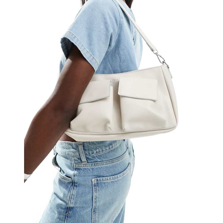 ショルダーバッグ・ポシェット [MATINKIM]double pocket shoulder bag in cream DOUBLE POCKET TWO WAY BAG IN CREAM – Matin Kim
