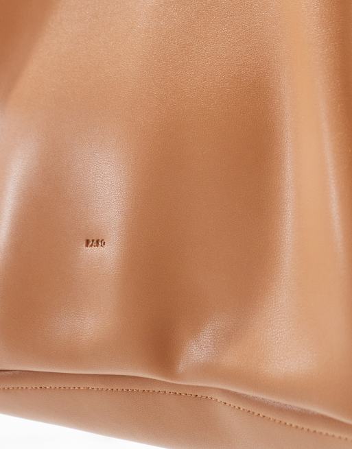 PASQ oversized slouch tote bag in tan