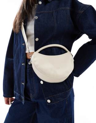 PASQ - Sac à main rond à bandoulière - Blanc cassé