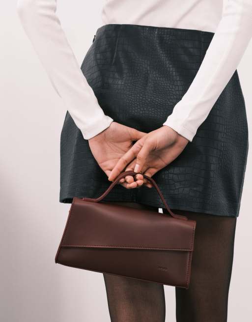 PASQ - Sac bandoulière et sac à main asymétrique - Bordeaux foncé, 3 de 4