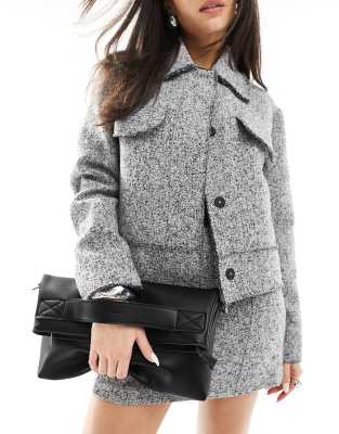 PASQ - Sac pochette à bandoulière et rabat - Noir