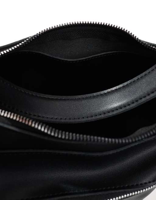 PASQ - Sac porté épaule avec fermeture éclair et bandoulière amovible - Noir , 4 de 4