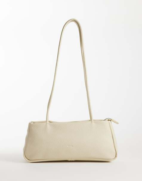 PASQ - Sac porté épaule minimaliste à bandoulière longue - Crème - view 1