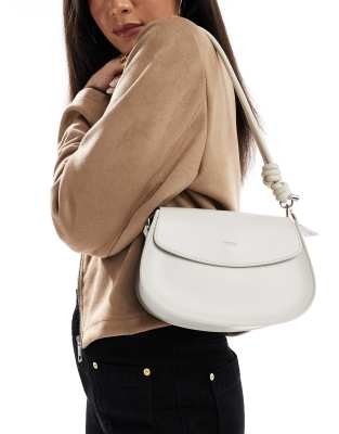 PASQ - Sac porté épaule style sacoche avec poignée nouée - Taupe-Neutre