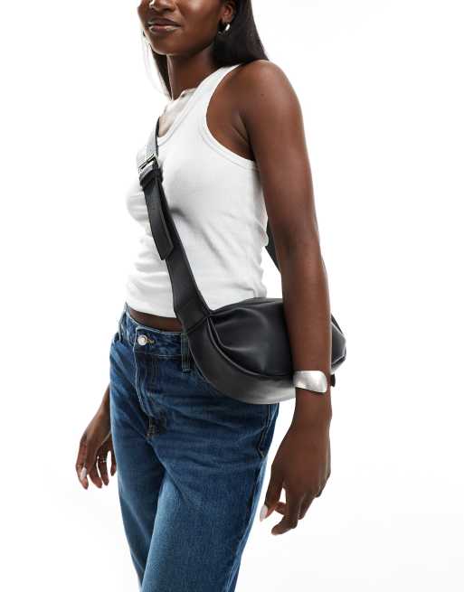 PASQ scoop crossbody sling bag in black , 3 of 4