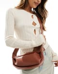 [PASQ] PASQ scoop crossbody sling bag in brown No Size BROWN