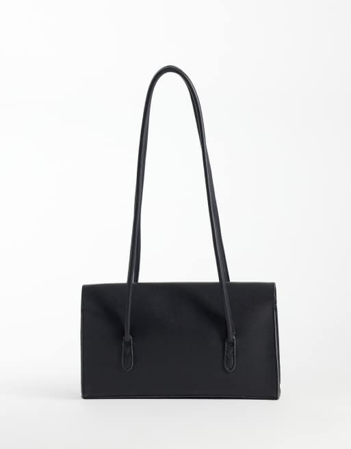 PASQ skuldertaske med flap i sort, 4 af 4