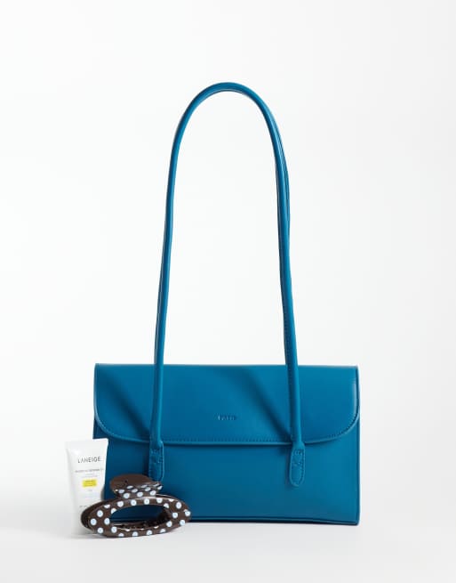 PASQ skuldertaske med flap i teal, 2 af 4