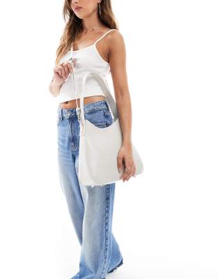 Pasq Slouch Tote Bag With Crossbody Strap In Neutral
