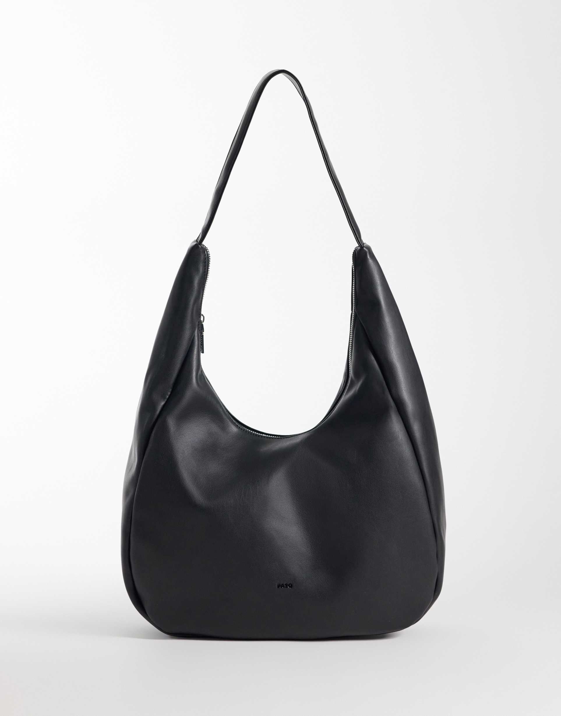 pasq slouchy shoulder bag in black
