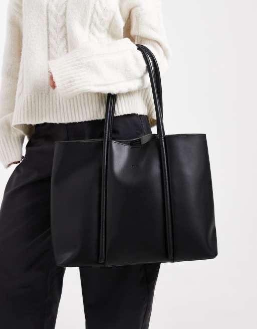 PASQ - Sort totebag med hank og to runde stropper, 3 af 4