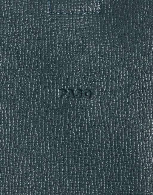 PASQ - Tote bag à doubles anses et détail incurvé - Bleu sarcelle foncé, 3 de 4