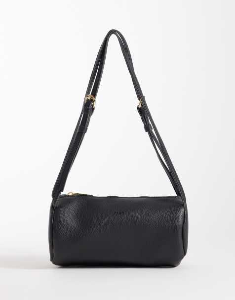 PASQ twin strap barrel bag in black - view 1