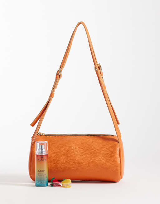 PASQ twin strap barrel bag in orange, 2 of 4