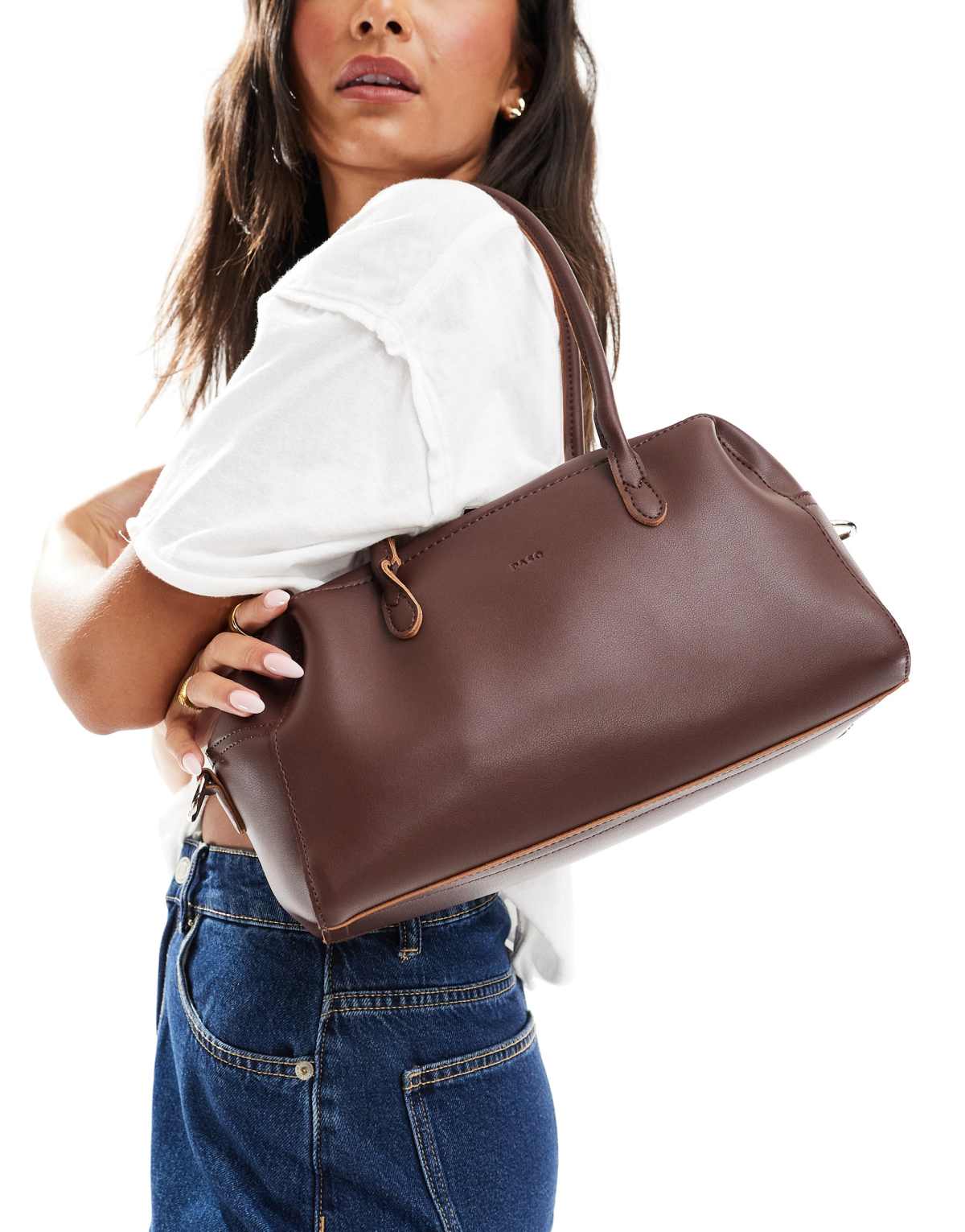 PASQ twin strap medium shoulder bag in brown