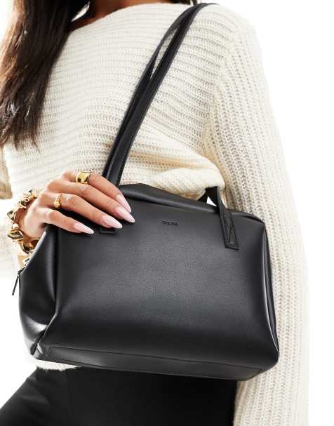 PASQ twin strap small box shoulder bag in black - view 1